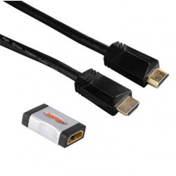 Кабель НАМА HDMI, High Speed, (AM/AM), подовжувач з адаптером (FM/FM), довжина 1, 5 м (122207)