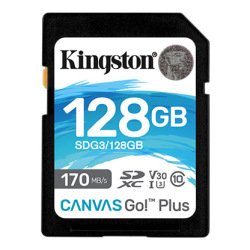 Карта памяти Kingston 128GB SDXC C10 UHS-I U3 R170/W90MB/s (SDG3/128GB)