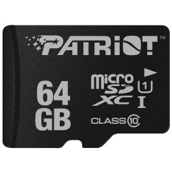 Карта пам’яті Patriot 64GB microSDXC C10 UHS-I LX + SD (PSF64GMCSDXC10)