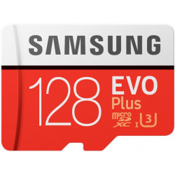 Карта памяти Samsung 128GB microSDXC C10 UHS-I U3 R100/W90MB/s Evo Plus + SD адаптер (MB-MC128GA/RU)