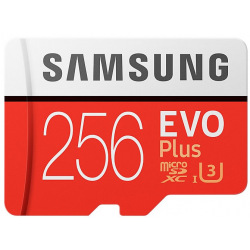 Карта памяти Samsung 256GB microSDXC C10 UHS-I U3 R100/W90MB/s Evo Plus + SD адаптер (MB-MC256GA/RU)