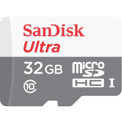 Карта пам’ятi SanDisk 32GB microSDHC C10 UHS-I R80MB/s Ultra (SDSQUNS-032G-GN3MN)