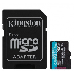 Карта памяти Kingston  256GB microSDXC C10 UHS-I U3 A2 R170/W90MB/s + SD адаптер (SDCG3/256GB)