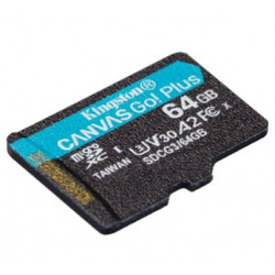 Карта пам’яті Kingston 64GB microSDXC C10 UHS-I U3 A2 R170/W90MB/s Canvas Go Plus (SDCG3/64GBSP)