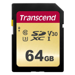 Карта памяти Transcend 64GB SDXC C10 UHS-I  R95/W60MB/s (TS64GSDC500S)