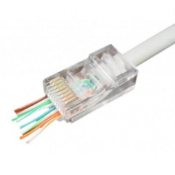 Конектор RJ45, UTP, з наскрізними отворами, 8p8c ( 100шт пакунок) KD-PG8032-C5e (KD-PG8032-C5e)