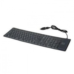 Клавиатура Gembird KB-109F-B-RU, эластичная, USB + PS/2, Black ( KB-109F-B-RU) Standart. Rus. Ukr.