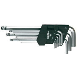 Ключи Topex шестигранные HEX 1.5-10 мм, набор 9 шт.*1 уп. (35D957)