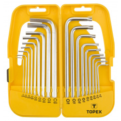 Ключи TOPEX шестигранные HEX i Torx, набор 18 шт.,  удлиненные (35D953)