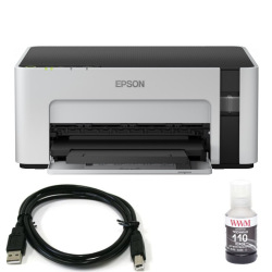 Комплект Принтер Epson M1100 (без чернил) + USB кабель + Чернила WWM по 140г