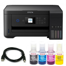 Комплект МФУ Epson L4160 (без чернил) + USB кабель + Чернила WWM по 140г для Epson L4160