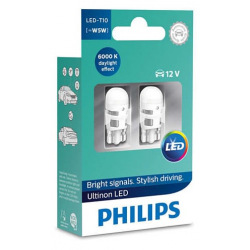 Лампа світлодіодна Philips W5W Ultinon 6000K 12V, 2шт/блістер (11961ULWX2)