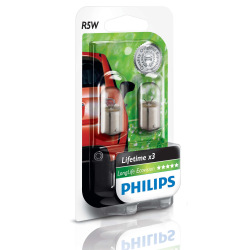 Лампа розжарювання Philips R5W LongLife EcoVision, 2шт/блістер (12821LLECOB2)