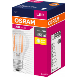 Лампа светодиодная Osram LED Value Filament A75 8W (1055Lm) 2700K E27 (4058075288669)
