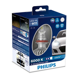 Лампа светодиодная Philips H11 X-treme Ultinon Led +200%, 2 шт/комплект (11362XUX2)