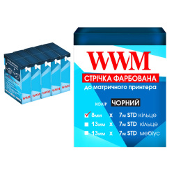 Стрічка фарбуюча WWM 8мм х 7м STD кільце Refill Black ( R8.7S5) 5шт