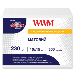 Фотобумага WWM матовая 230Г/м кв, 10х15см, 500л (M230.F500)