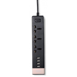 Мережевий фільтр Remax 3xPlug-4хUSBх 2.1А 1.8M, black (RU-S2-EU-BLACK)