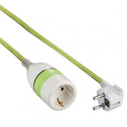 Мережевий подовжувач НАМА 1XSchuko з поворотним вимикачем, 3G*1.5мм, 3м, зелений (00137248)