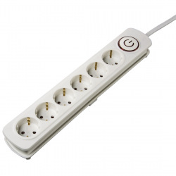 Мережевий подовжувач НАМА 6XSchuko з вимикачем, 3G*1.5мм, 1.5м, білий (00137271)