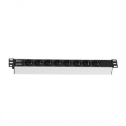 Розетка Schuko MIRSAN Group PDU 6XDIN49440, алюминиевый корпус 1U, переключение ВКЛ / ВЫКЛ, вилка DIN 49441 (MR.PRZ1U6O.SC)