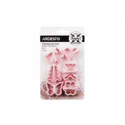 Набір форм для печива Ardesto Tasty baking, 6 шт, рожевий, пластик (AR2308PP)