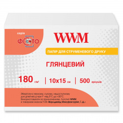 Фотопапір WWM глянцевий 180Г/м кв, 10х15см, 500л (G180.F500)