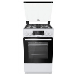 Плита Gorenje K5351WF/комбиниров./50х60/духовка-70 л/чугун.реш./сенсорн.программатор/гриль/белая (K5351WF)