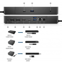 Порт-реплiкатор Dell Dock WD19, 180W (210-ARJF)