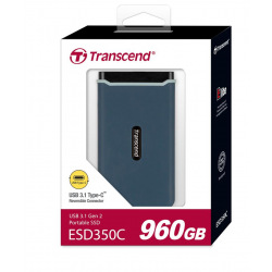 Портативный SSD USB 3.1 Gen 2 Type-C Transcend ESD350C 960GB Navy Blue (TS960GESD350C)