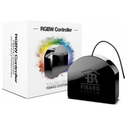 Умное релле Fibaro RGBW Controller, Z-Wave, 12 / 24V DC, макс. 12А (6А на канал), 288Вт, черный (FGRGBWM-441)