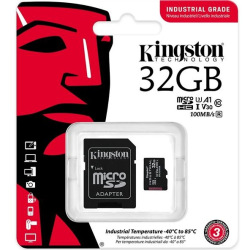 Карта пам`ятi MicroSDHC 32GB UHS-I/U3 Class 10 Kingston Industrial + SD-adapter (SDCIT2/32GB) (SDCIT2/32GB)