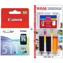 Картридж для Canon PIXMA MP235 CANON 511+WWM  Color Set511-inkC