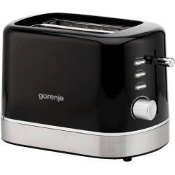 Gorenje toaster 850Вт, подогрев, разморозка, пластик, черный (T800DB)