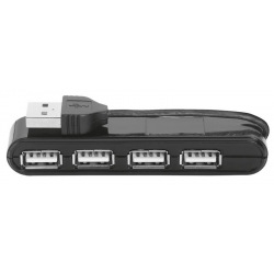 USB-Концентратор Trust Vecco 4 Port USB 2.0 Mini Hub - black (14591)