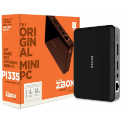 ПК ZOTAC ZBOX PICO, SFF, N4100, 4GDDR4, 64G eMMC, WIN 10 Pro N, WIFI, BT, DP/HDMI, UK/EU/US PLUG, Barebones (ZBOX-PI335-GK-W3C)