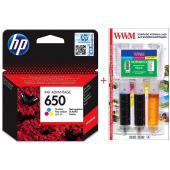 Картридж HP 650 Color + Заправочный набор H34/C (Set650C-inkHP)