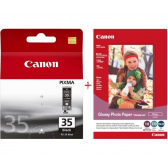 Картридж Canon PGI-35Bk + Canon Glossy 170г/м кв, GP-501 4"х 6", 10л (PGI-35Bk+Paper)