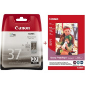 Картридж Canon PG-37Bk + Canon Glossy 170г/м кв, GP-501 4"х 6", 10л (PG-37Bk+Paper)