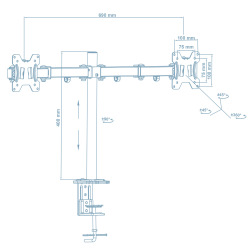 Кронштейн Walfix DM-400B (для 2-х моніторів) (DM-400B)