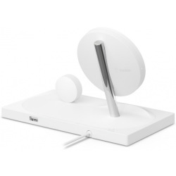 Бездротовий ЗП Belkin 2-in-1 Wireless Pad/Stand/Apple Watch, white (F8J234VFWHT-APL)