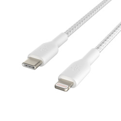 Кабель Belkin USB-С - Lightning, BRAIDED, 2m, white (CAA004BT2MWH)