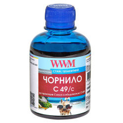 Чорнило WWM C49 Cyan для Canon 200г (C49/C) водорозчинне