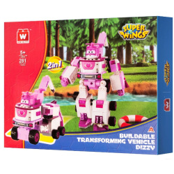 Конструктор-трансформер Super Wings Small Blocks 2-in-1 Buildable Transforming Vehicle Dizzy, Діззі (EU385006)