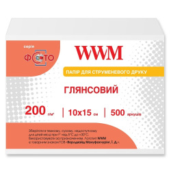 Фотобумага WWM глянцевая 200Г/м кв, 10х15см, 500л (G200.F500) для Canon PIXMA iP2500