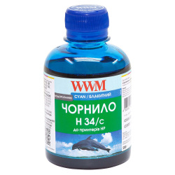 Чернила WWM H34 Cyan для HP 200г (H34/C) водорастворимые