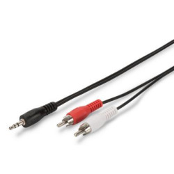 Кабель ASSMANN аудіо (jack 3.5мм-M/RCA-Mx2) Stereo Cable 2.5м (AK-510300-025-S)