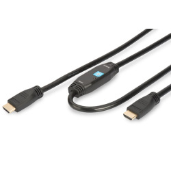 Кабель ASSMANN HDMI High speed з підсилювачем (AM/AM) 15m, black (DK-330105-150-S)