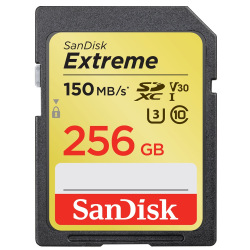 Карта памяти SanDisk  256GB SDXC C10 UHS-I U3 R150/W70MB/s Extreme (SDSDXV5-256G-GNCIN)