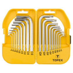 Ключi Topex шестиграннi HEX i Torx, набiр 18 шт.*1 уп. (35D952)